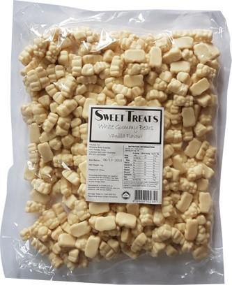 White Vanilla Flavour Gummy Bears - 1kg - The Base Warehouse