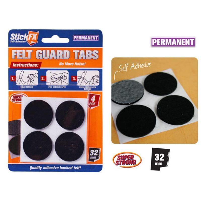 4 Pack Self-Adhesive Felt Guard - 32mm - The Base Warehouse