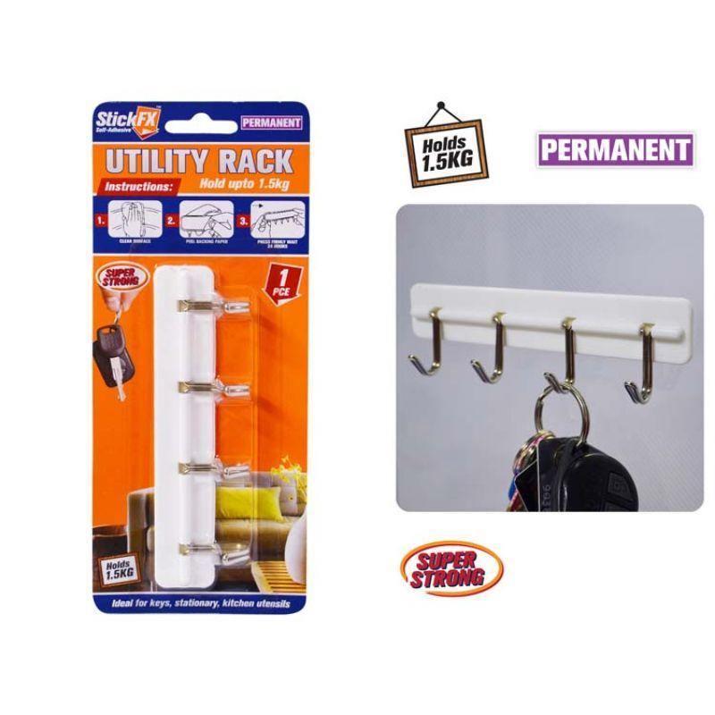Self-Adhesive Utility Rack - 14cm - The Base Warehouse