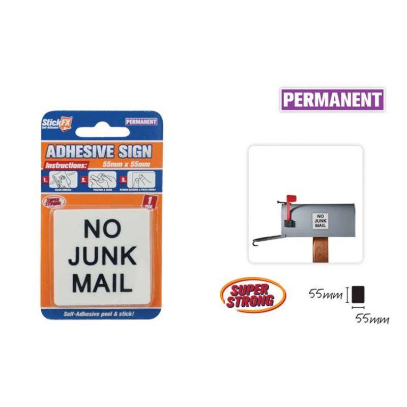 No Junk Mail Sign - 5.5cm x 5.5cm - The Base Warehouse