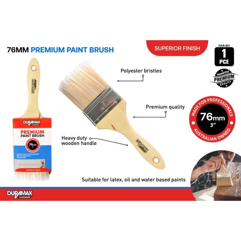 Premium Wooden Paint Brush - 76mm