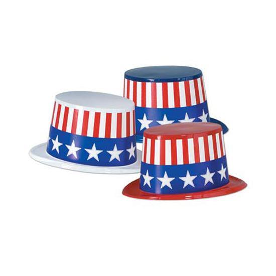 American Plastic with Patriotic Band Top Hat - The Base Warehouse