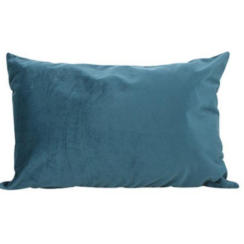 Ocean Blue Stella Velvet Cushion with Fill - 50cm x 30cm