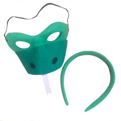 Kids Animal Headband & Mask Set - Green Snake - The Base Warehouse