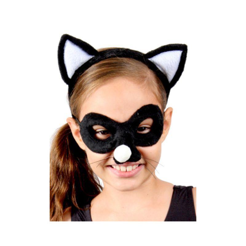 Kids Animal Headband & Mask Set - Black Cat - The Base Warehouse