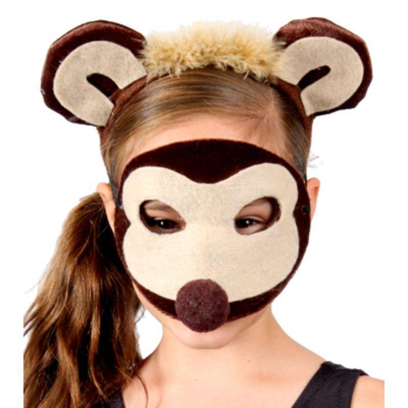 Kids Animal Headband & Mask Set - Monkey