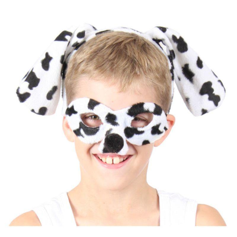 Kids Animal Headband & Mask Set - Dalmatian