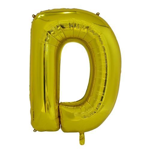 Gold Letter D Foil Balloon - 86cm