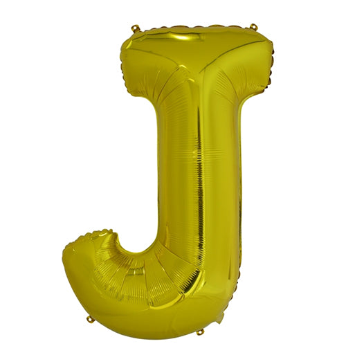 Gold Letter J Foil Balloon - 86cm