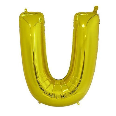 Gold Letter U Foil Balloon - 86cm - The Base Warehouse