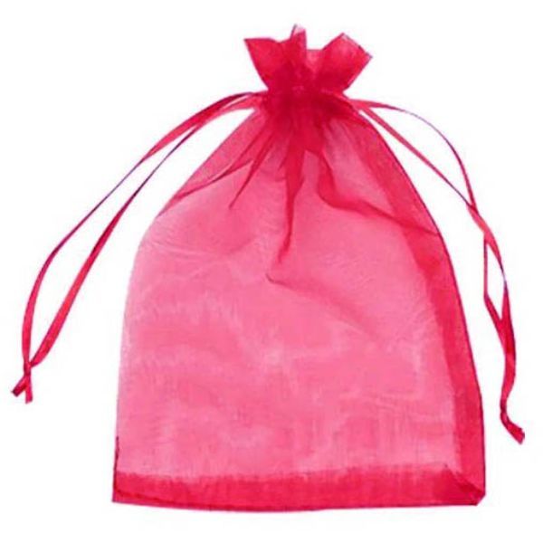 10 Pack Hot Pink Organza Bag - 8cm x 10cm