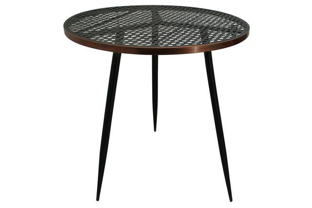 Black Meshed Designed Side Table - 60cm x 60cm - The Base Warehouse