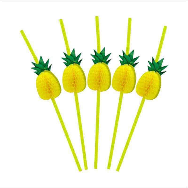 Plastic Pineapple Straws - 24cm - The Base Warehouse