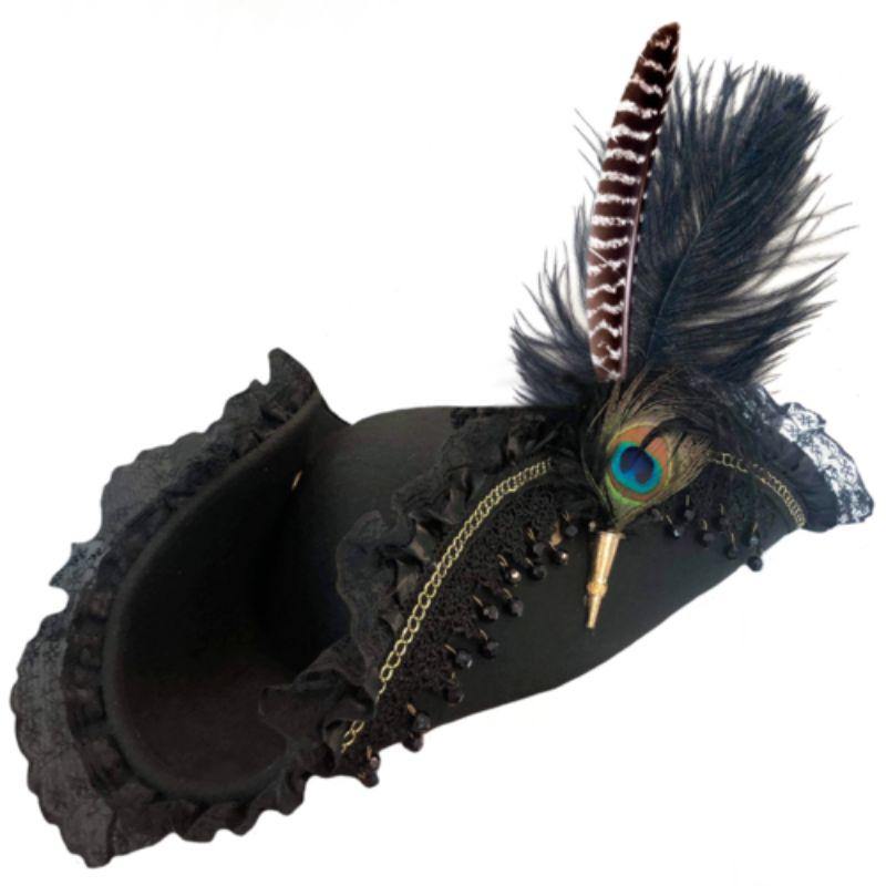 Adult Deluxe Tricorn Hat with Quill - The Base Warehouse