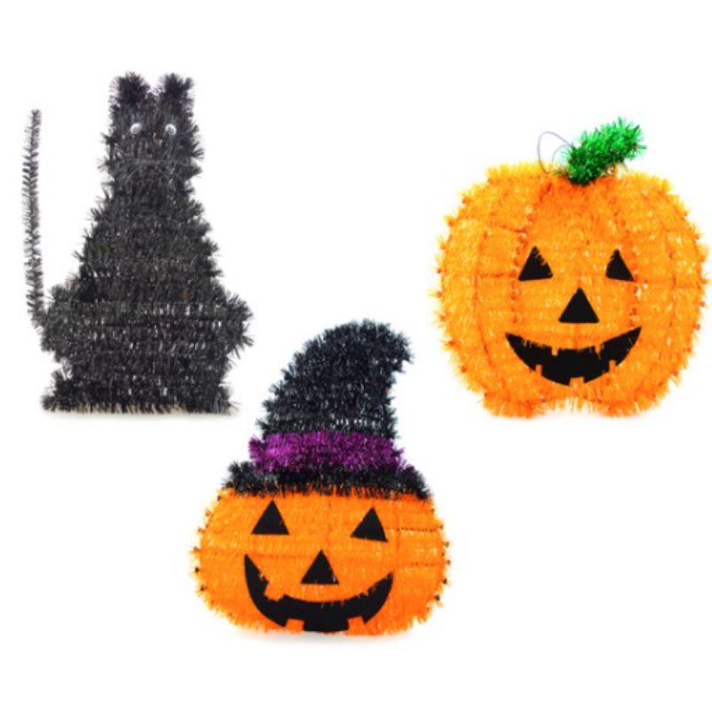 Halloween Character Tinsel Plaque - 33cm