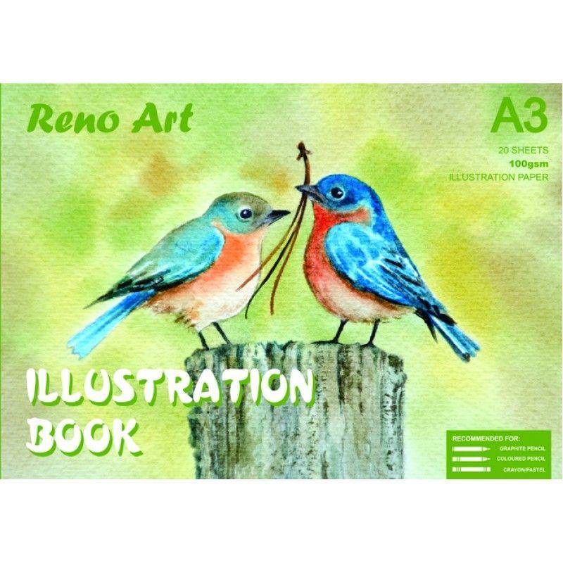 20 Sheets A3 Illustration Book - 100gsm - The Base Warehouse
