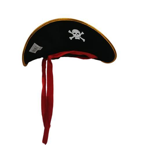 Adult Black & Red Pirate Hat - The Base Warehouse