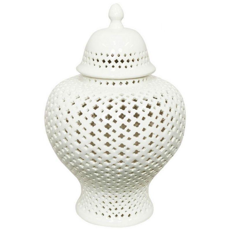 White Filigree Ginger Jar - 49cm - The Base Warehouse