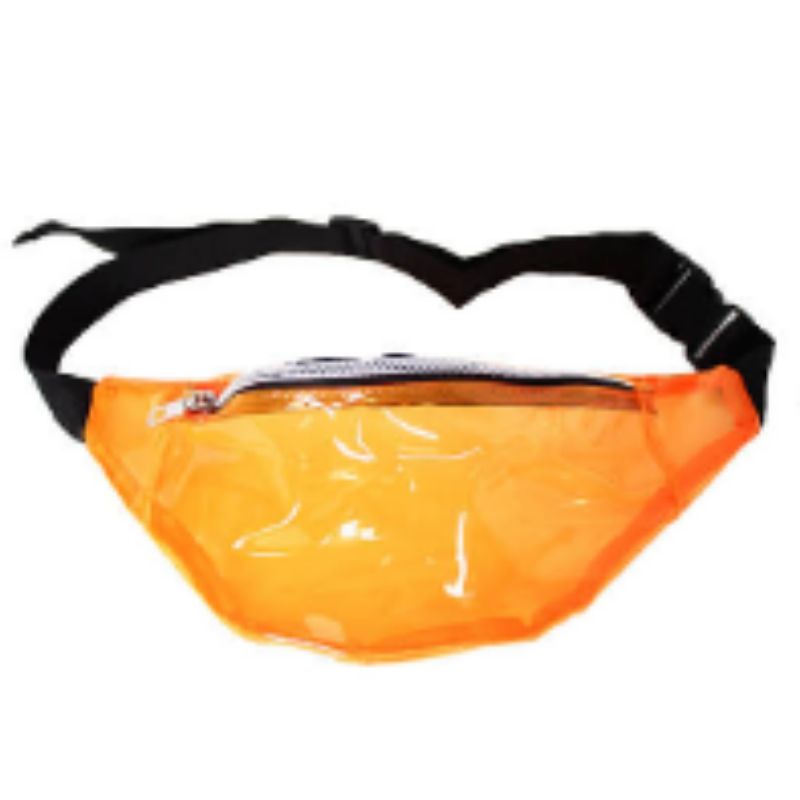 Transparent Fluro Orange Fanny Pack Bum Bag
