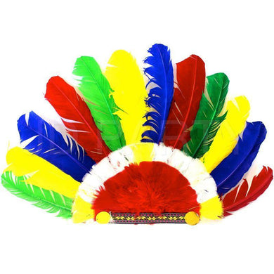 Colourful Feather Indian Headband - The Base Warehouse