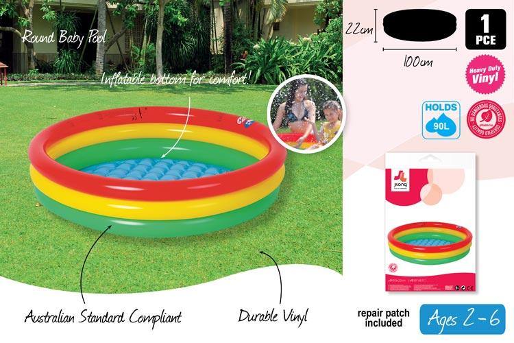 Colourful 3 Ring Pool - 1m x 22cm - The Base Warehouse