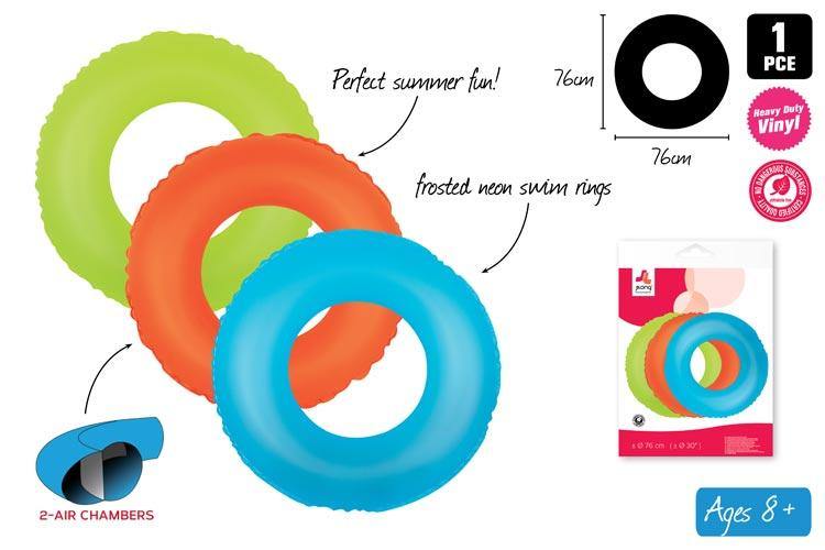 Inflatable Frosted Neon Swim Tube - 76cm