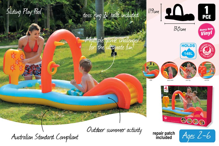 Inflatable Sliding Spray Pool - 119cm x 130cm
