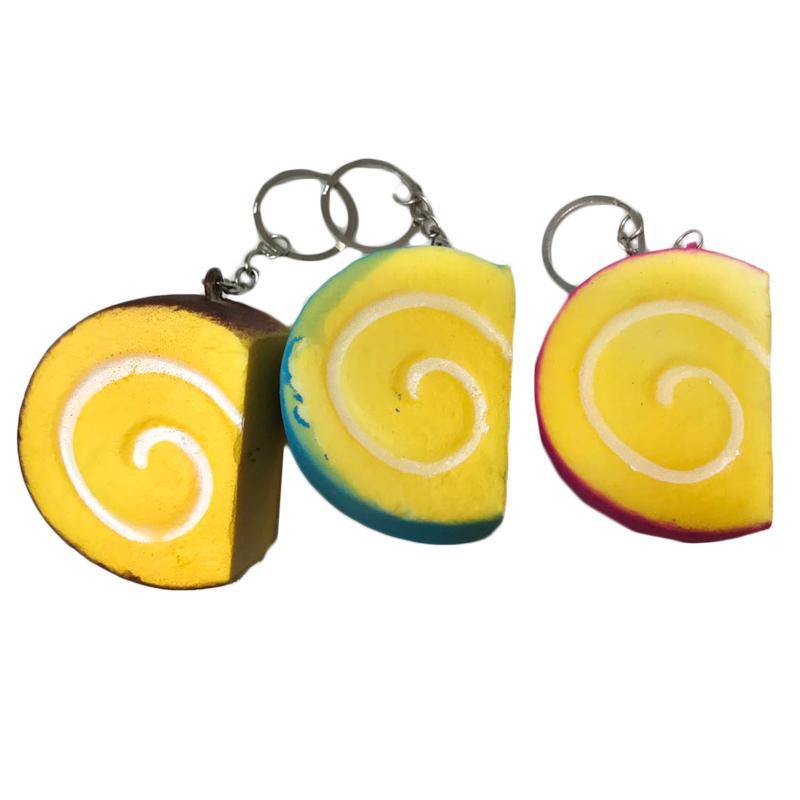 Cake Keyring Squishy Toy - 6cm x 4.5cm x 3cm - The Base Warehouse