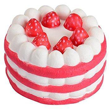 Cake Squishy Toy - 9.5cm x 8.5cm x 4cm - The Base Warehouse
