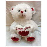 Load image into Gallery viewer, Valentines Plush White Bear with Heart - 28cm - The Base Warehouse
