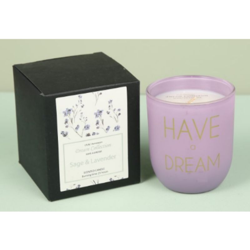 Save & Lavender Glass Candle - 7cm x 8cm