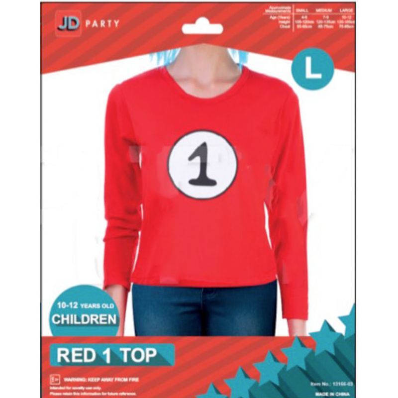 Kids Red Long Sleeve Top - Size 10-12 Years