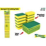 Load image into Gallery viewer, 20 Pack 2 in 1 Sponge &amp; Scrubbing Pads - The Base Warehouse
