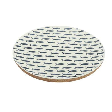 Natural/Blue Pesce Wood/Resin Plate - 27cm - The Base Warehouse