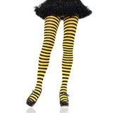 Load image into Gallery viewer, Black/Yellow Nylon Stripe Tights - OS - The Base Warehouse
