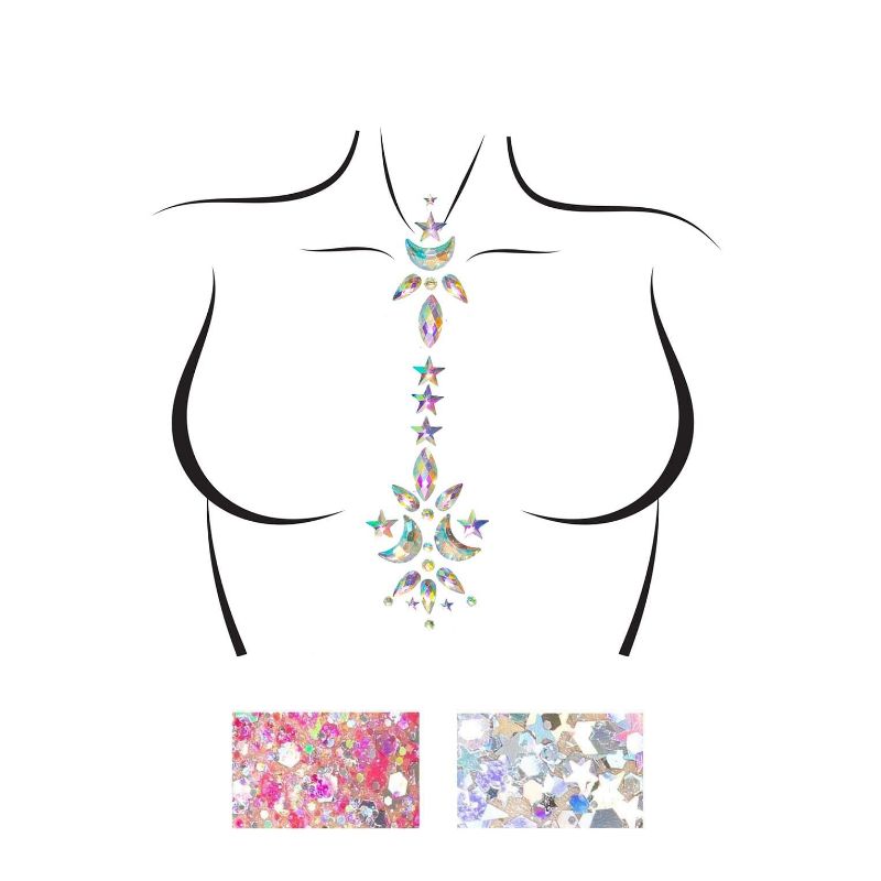 Cascade Adhesive Body Jewels Sticker & Body Glitter Packs | The Base ...