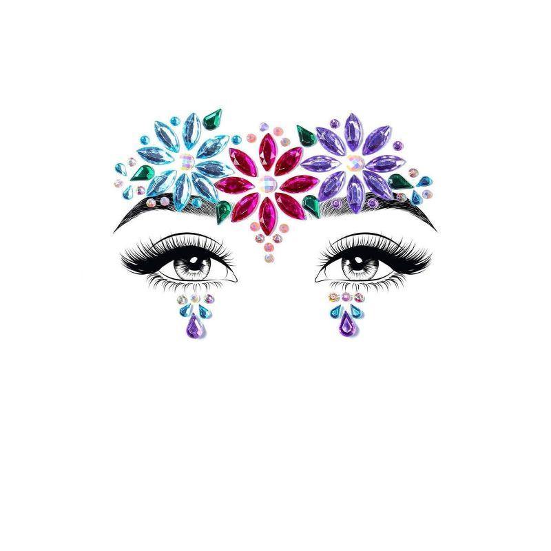 Dahlia Adhesive Face Jewels Sticker - The Base Warehouse