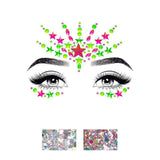 Load image into Gallery viewer, Vibe Neon Adhesive Black Light Face Jewels Sticker &amp; Body Glitter Packs
