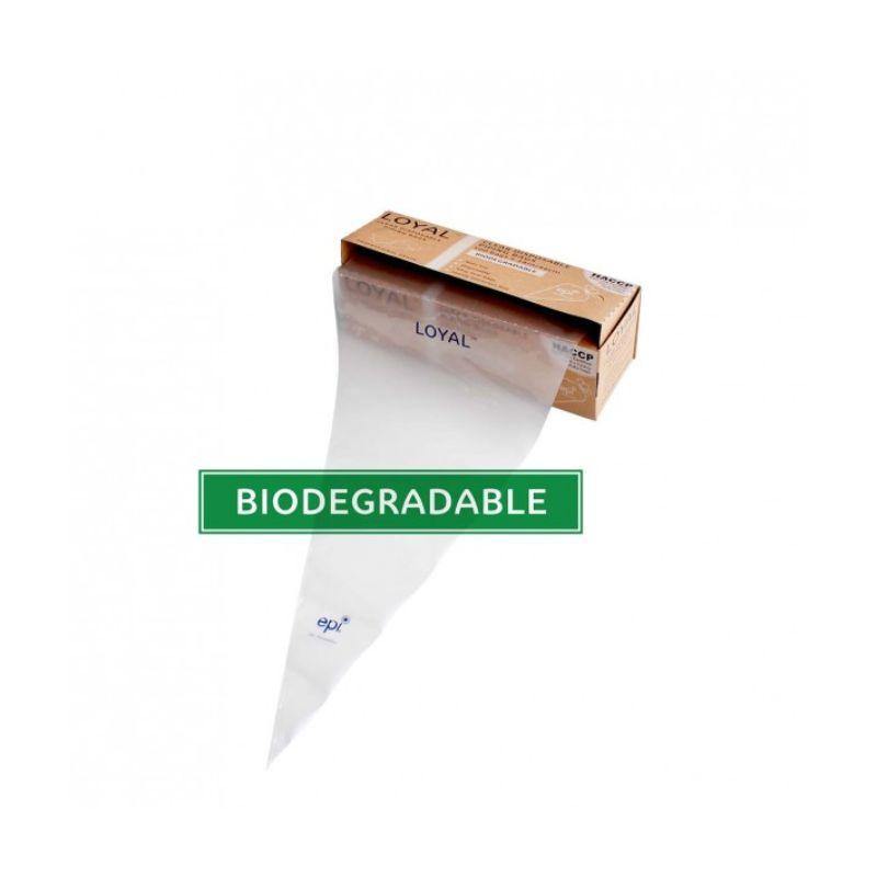LOYAL 100 Pack Biodegradable Clear Disposable Bags in Box - 46cm - The Base Warehouse