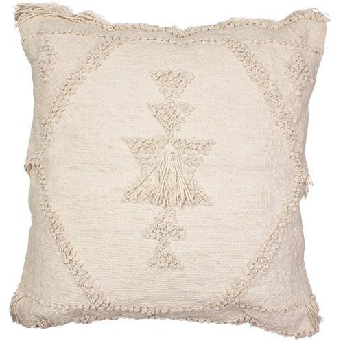 Jasper Collection Prefilled Woven Cotton Cushion with Triangle Design - 60cm x 60cm - The Base Warehouse