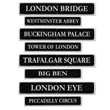 Load image into Gallery viewer, 4 Pack Double Sided British Street Sign Cutouts - 10cm x 61cm
