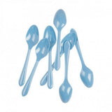 Load image into Gallery viewer, 25 Pack Plastic Light Blue Spoons - 17cm - The Base Warehouse
