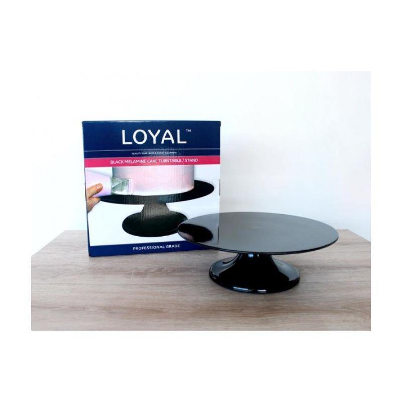 LOYAL Black Melamine Turntalbe Cake Stand - 32cm - The Base Warehouse