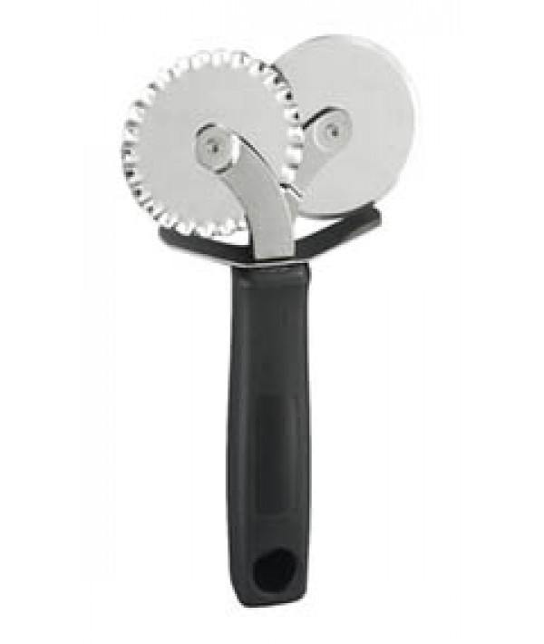 Plain & Serrated Double Pizza Cutter - The Base Warehouse