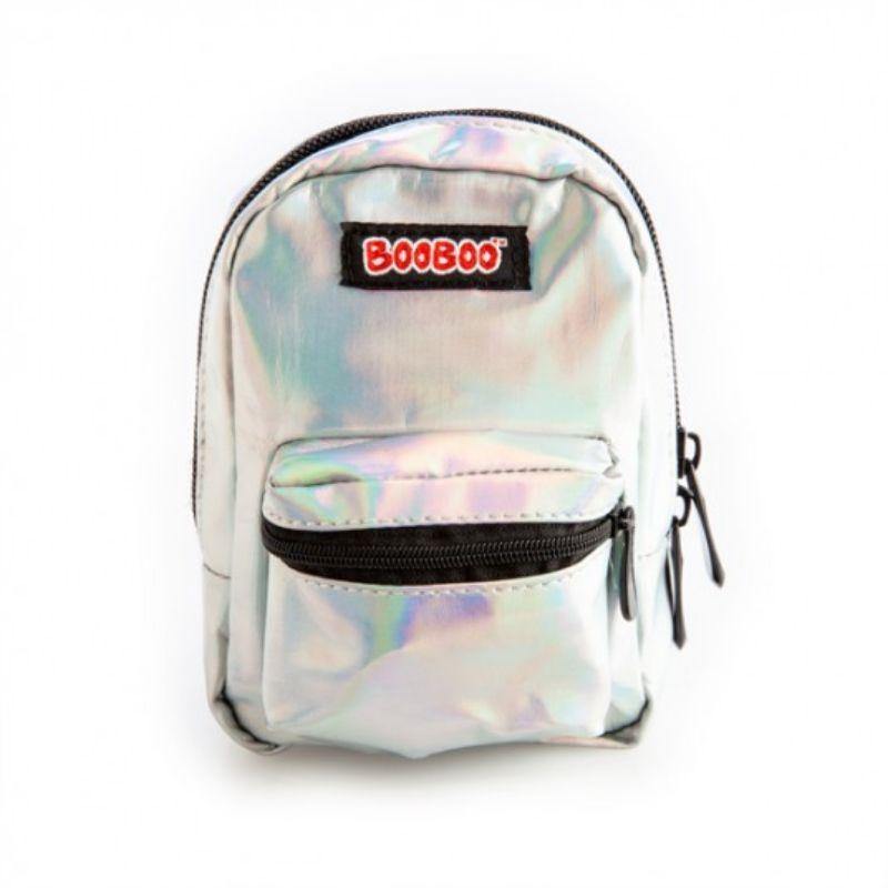 Iridescent Silver BooBoo Mini Backpack - 11cm x 5cm x 15cm - The Base Warehouse