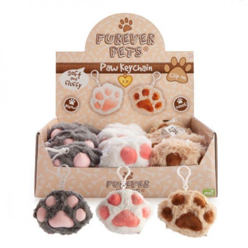 Furever Pets Cat Paw Plush Keychain - 11cm - The Base Warehouse