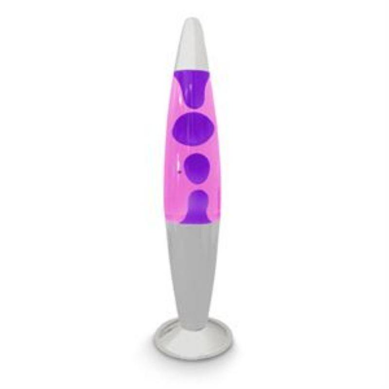 Silver & Pink Water with Purple Wax Lava Lamp - 42cm - The Base Warehouse