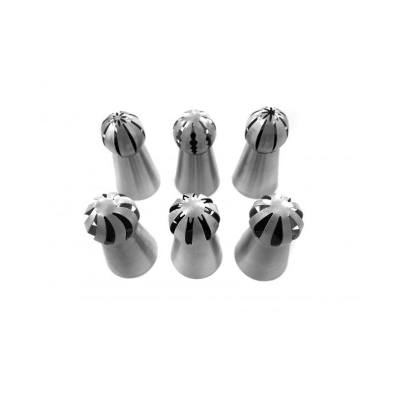 LOYAL 6 Pack Stainless Steel Russian Ruffle Ball Tips - The Base Warehouse