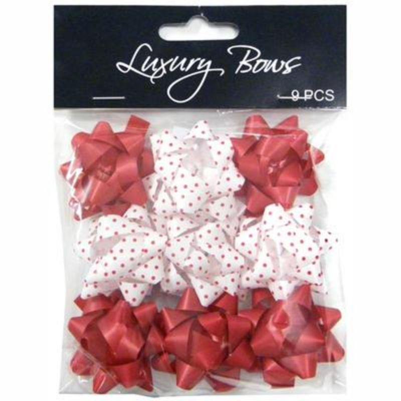 9 Pack Dots Star Bow