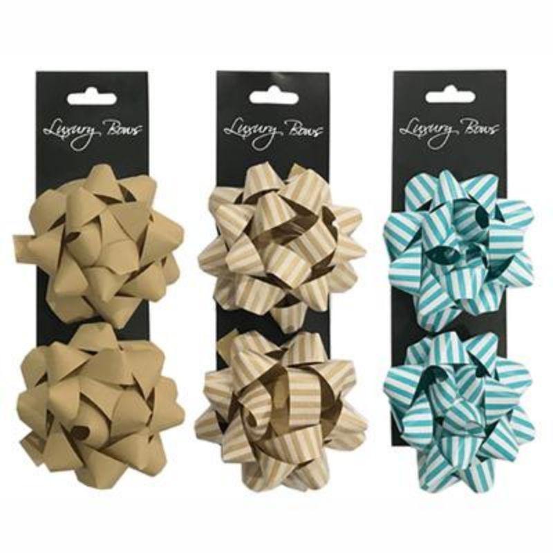 2 Pack Kraft Star Bow - The Base Warehouse